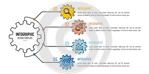 Gear, cog or cogwheel mind map infographic for business presentation