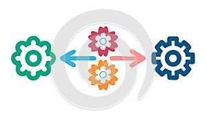 Gear Cog Connection Icons Vector, Process & Teamwork, vector design Generative AI