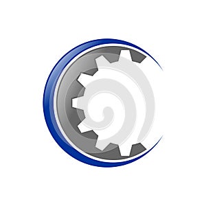 Gear Cog Initial C Lettermark Icon Design