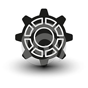 Gear cog symbol, mechanical design. Industrial technology icon. Vector illustration. EPS 10.