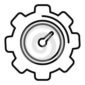 Gear cog time duration icon outline vector. Clock plan