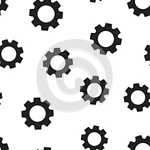 Gear cog wheel icon seamless pattern background. Business concept vector illustration. Gearwheel cogwheel symbol pattern.