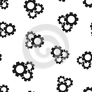 Gear cog wheel icon seamless pattern background. Business concept vector illustration. Gearwheel cogwheel symbol pattern.