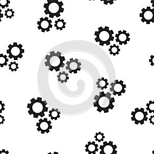 Gear cog wheel icon seamless pattern background. Business concept vector illustration. Gearwheel cogwheel symbol pattern.