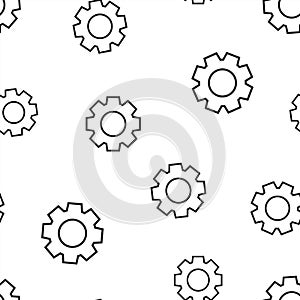 Gear cog wheel icon seamless pattern background. Business concept vector illustration. Gearwheel cogwheel symbol pattern.