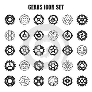 Gear cog wheel icon set photo