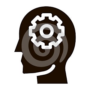 Gear Cogwheel Mechanism In Silhouette Mind Vector