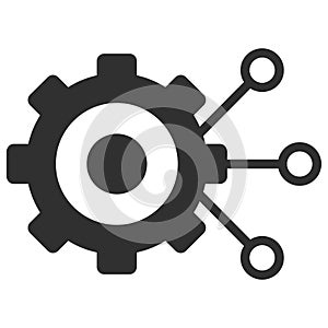 Gear Connections Vector Icon Flat Illustration