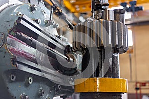Gear cutting machine at a machine-building enterprise, metal cutting