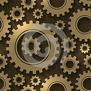 Gear design abstract background. Gears and cogwheels vector seamless pattern