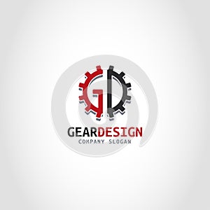 Gear design is a Letter GD logo with gear style