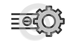 Gear and Document Settings Interface Icon, vector design Generative AI