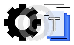 Gear and Document Stack Representing Process Automation and File Management