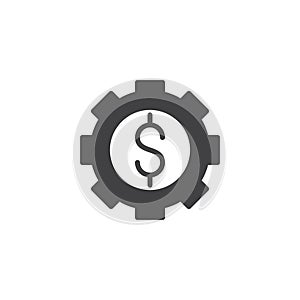 Gear with dollar vector icon