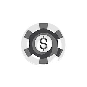 Gear and dollar vector icon