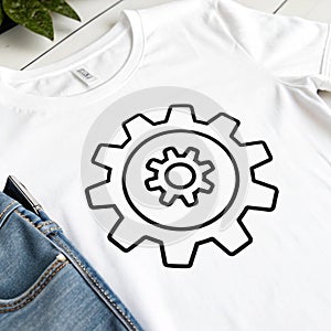 Gear doodle icon isolated on white background