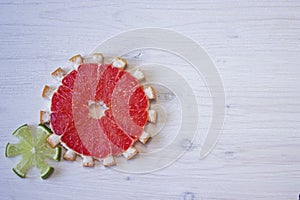 Gear drive made of citrus slices