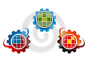 Gear earth logo, global gear design