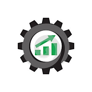 Gear exchange market concept icon. Progress development strategy symbol. SEO business marketing sign. Business trend invest analyz