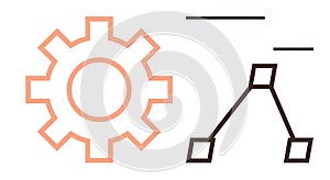 Gear and Flowchart Elements Representing Process and Workflow Optimization