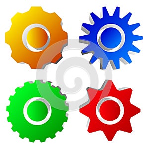 Gear, gearwheel, cogwheel vector icon. Repair, maintanence, setup and hardware concept icon