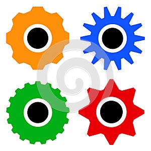 Gear, gearwheel, cogwheel vector icon. Repair, maintanence, setup and hardware concept icon