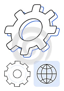 Gear and Globe Elements Representing Global Processes and System Optimization