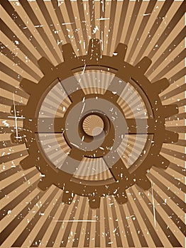 Gear Grunge Steampunnk Vector Background