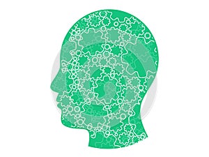 Gear head geometric network pattern. Abstract background. Vector graphic illustration template photo