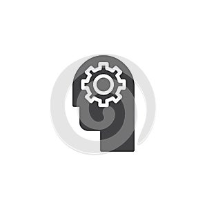 Gear in head vector icon