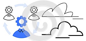Team Collaboration and Cloud Integration Workflow with Gears and Arrows