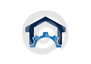 Gear and home logo concept