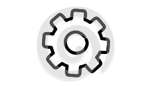 Gear icon animation. Animation with rotating gears Motion graphics 4k video motion illustration sign. Outline doodle