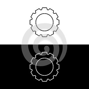 Gear icon, cog wheel, engine circle, thin line web symbol
