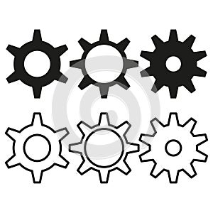 Gear icon collection. Vector illustration. EPS 10.