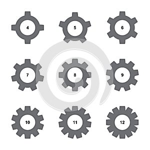 Gear Icon Config Settings Symbol, Gears Sign, Sprocket Silhouettes