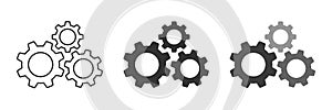 Gear icon. Setting symbol. Cogwheel vector icon. Gear symbol. Setting icon set
