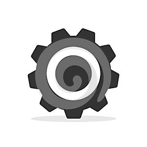 Gear icon simple silhouette flat style vector illustration