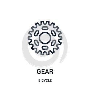 gear icon vector from bicycle collection. Thin line gear outline icon vector illustration. Linear symbol for use on web and mobile