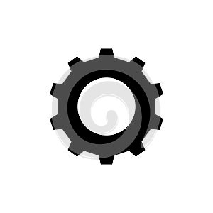 Gear Icon vector. Simple flat symbol. Perfect Black pictogram illustration on white background