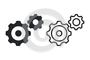 Gear Icon Vector Template, Flat Design Engineering Cogwheel. Business process icon, work mechanics. Development icon.