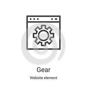 gear icon vector from website element collection. Thin line gear outline icon vector illustration. Linear symbol for use on web