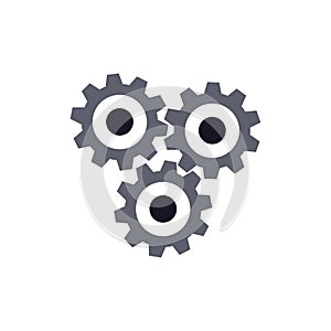 Gear icon on a white background, vector illustration