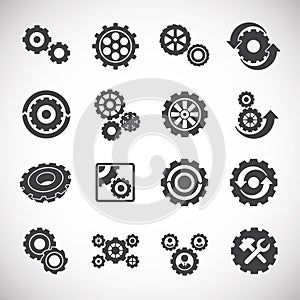 Gear icons set on background for graphic and web design. Creative illustration concept symbol for web or mobile app. photo