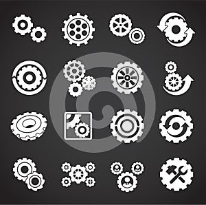 Gear icons set on background for graphic and web design. Creative illustration concept symbol for web or mobile app. photo