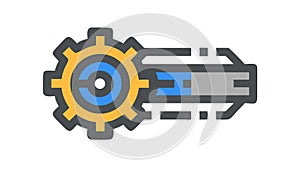 Gear and Key Icon Vector, Mechanical Solution Design, vector design Generative AI