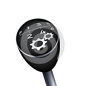 Gear Knob. Black Gearbox illustration. Mechanic car transmission. Vector illustraion