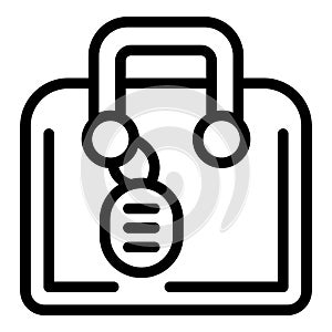 Gear label stamp icon outline vector. Card vacation