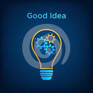 Gear lightbulb creative teamwork business concept