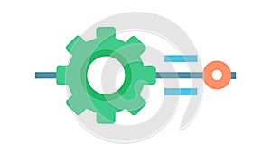 Gear with Lines Icon Vector for Technical Process Data Flow, vector design Generative AI